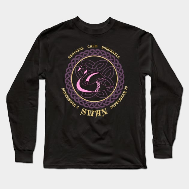 Irish Celtic Zodiac for September Seahorse Astrology Long Sleeve T-Shirt by Riffize